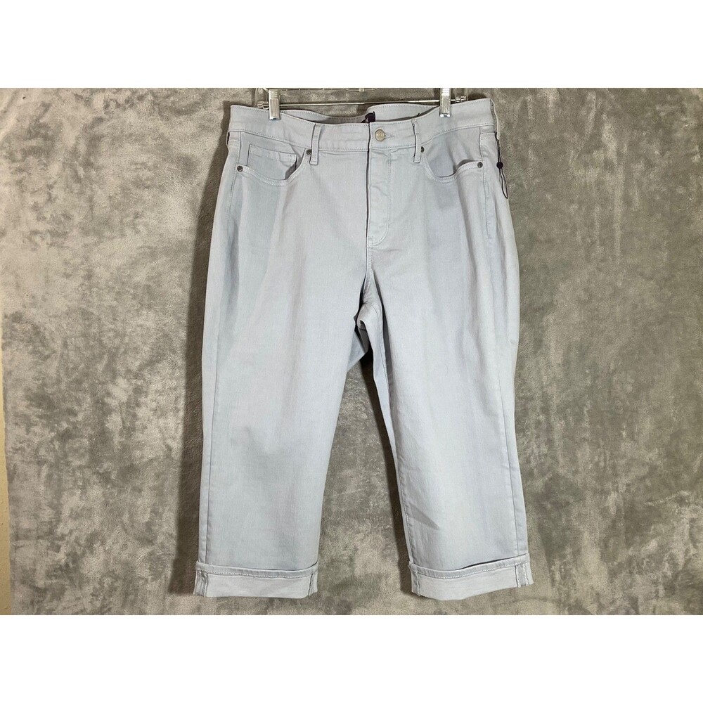 NYDJ Marilyn Crop Lift Tuck Jeans women’s 16W Light blue cool embrace cuff NWOT